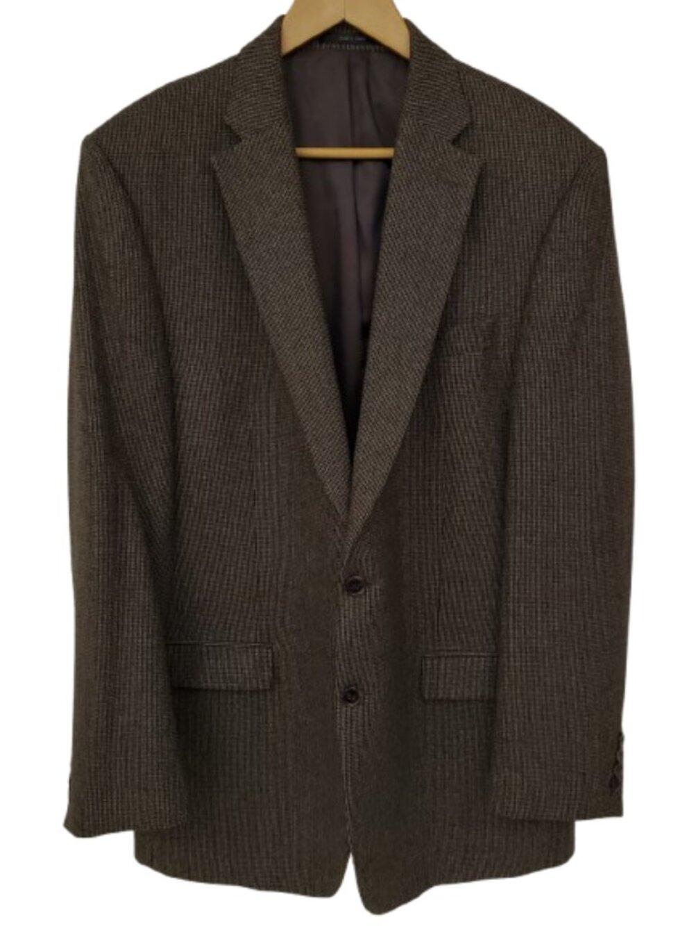 LAUREN RALPH LAUREN Mens Size 42L Long Brown Knit Blazer Sports Jacket 100% Wool